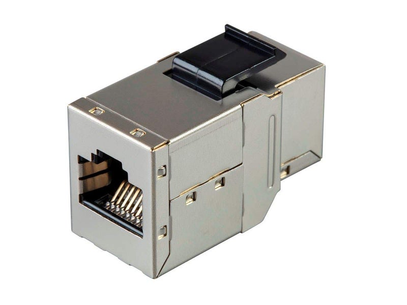 Monoprice Shielded Straight Through Cat6A RJ45 Keystone in-Line Coupler - 10G, Use for Networking As an Extender Between Two Patch Cables, Silver - Image 2